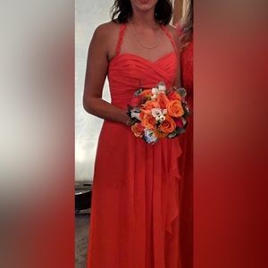 David’s Bridal Bridesmaids Dress Coral (4)